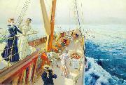 Julius LeBlanc Stewart Yachting in the Mediterranean Spain oil painting artist